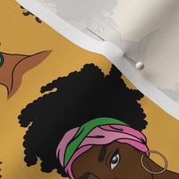 Regal Radiance: Empowered Black Women Portraits on Gold