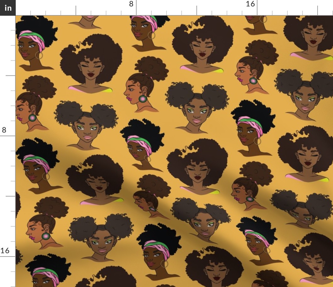 Regal Radiance: Empowered Black Women Portraits on Gold