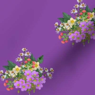 Wildflower Bouquet on Plum Purple
