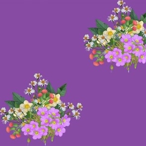 Wildflower Bouquet on Plum Purple