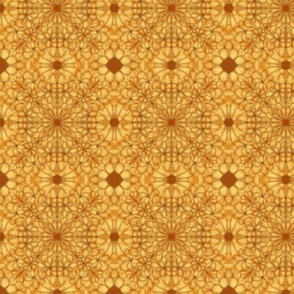 Abstract floral - Sunflower Tiles in gold and brown