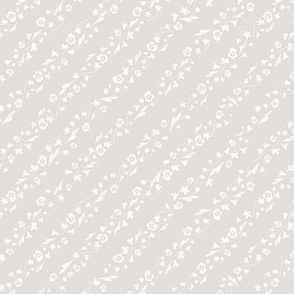Spring Flowers / small scale / neutral sand beige playful sweet organic floral pattern design diagonal