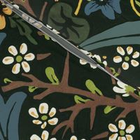 Blackthorn by William Morris - antique colors (24 inch wide pattern)