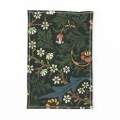 Blackthorn by William Morris - antique colors (24 inch wide pattern)