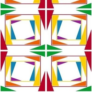 Off Kilter Op Art Bold Primary Colors White 2