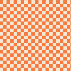 Retro Checkerboard in Bright Orange