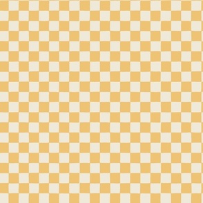 Retro Chequerboard Pattern in Lemon Yellow