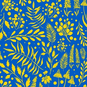 Floral Pattern with Vibrant Ukrainian Colors
