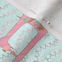 Pink Sewing Machine and Stitching