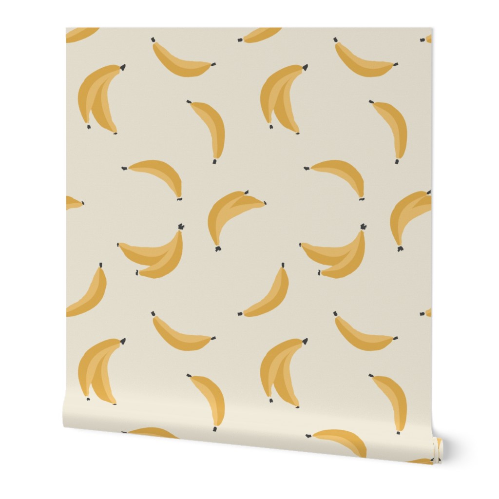 big pop art  yellow Bananas - Tossed on Cream - playful unisex kids