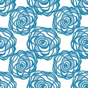 Doodle rose blue