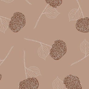 hydrangea garden party - soft mocha brown