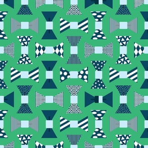 Shapes As Dapper Bow Ties Md | Green + Navy Blue