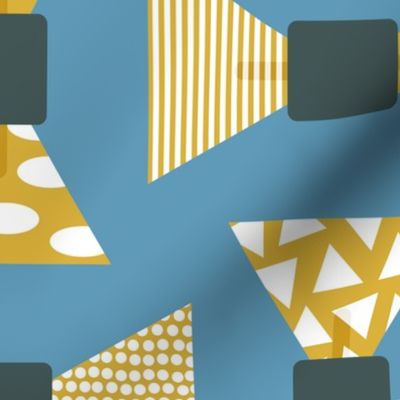 Shapes As Dapper Bow Ties Jumbo | Teal + Mustard