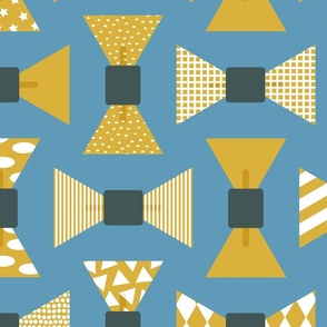 Shapes As Dapper Bow Ties Jumbo | Teal + Mustard