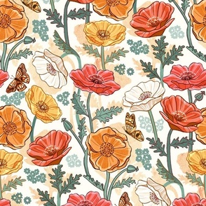 Retro Radiant Poppy Print - Medium Scale 