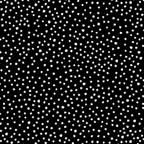 Wonky Dots white on black