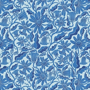 Monochrome Flowers Blue (original)