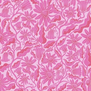 Monochrome Flowers Pink (original)