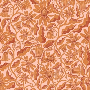Monochrome Flowers Orange (original)