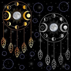 Triple goddess Moon Dreamcatcher with moon phases