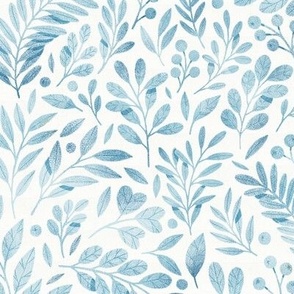 Tiny Blue Leaves Pattern