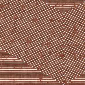 hexagon stripes - boho home decor - rust - LAD22