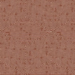 (small scale) hexagon stripes - boho home decor - rust - LAD22