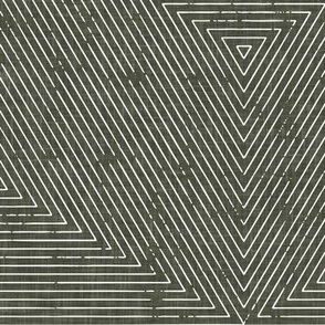 hexagon stripes - boho home decor - dark olive - LAD22