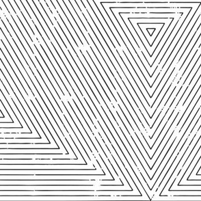 hexagon stripes - boho home decor - black/white - LAD22