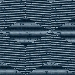 (small scale) hexagon stripes - boho home decor - dark blue - LAD22