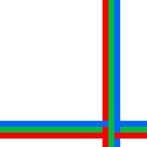 red green blue stripe on white