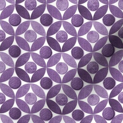 Orchid purple retro flower geometric circle lock pattern 