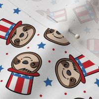 USA sloth - patriotic red white and blue - cute sloth - OG - LAD22