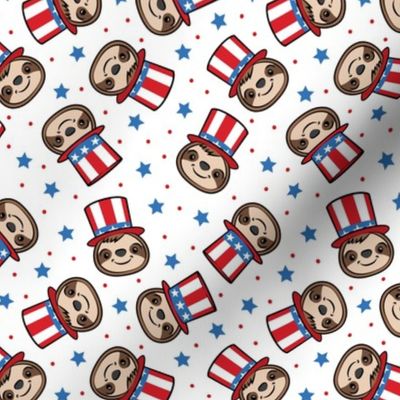 USA sloth - patriotic red white and blue - cute sloth - OG - LAD22