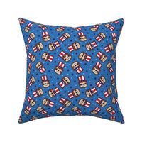 USA sloth - patriotic red white and blue - cute sloth - blue - LAD22