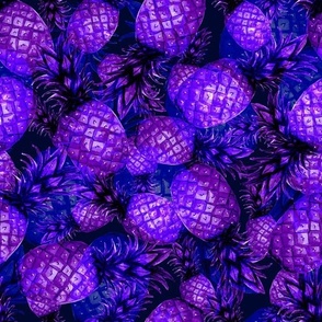 Pineapple Monochrome - Deep Blue Large Scale