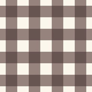 1" Gingham Plaid Check {Cinereous and Off White} 