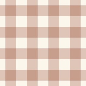 1" Gingham Plaid Check {Blush Pink and Off White} 
