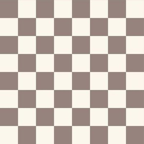 1" Checkerboard Plaid Check {Cinereous and Off White} 