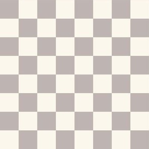 1" Checkerboard Plaid Check {Pale Umber and Off White}