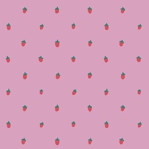 Micro strawberries on pink