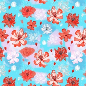Abstract Colorful Floral Pattern 