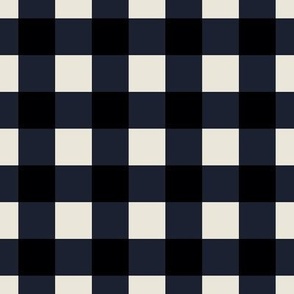 1" Gingham Plaid Check {Oxford Navy and Alabaster} 