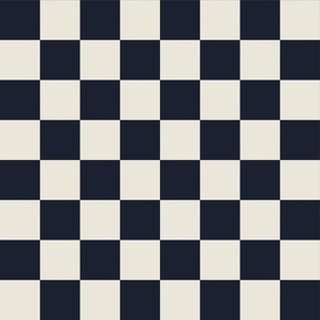 1" Checkerboard Plaid Check {Oxford Navy and Alabaster} 