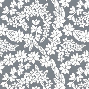 Gray White Floral Motif 