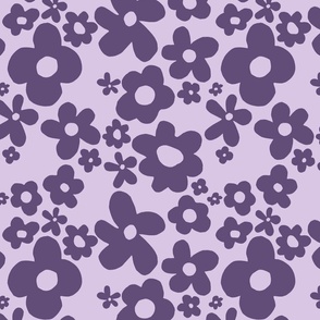 Groovy Abstract Floral - Lilac & Purple