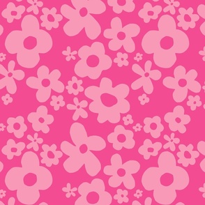 Groovy Abstract Floral - Pinks