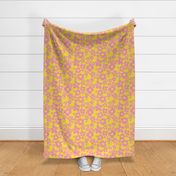 Groovy Abstract Floral - Sherbert Yellow & Pink