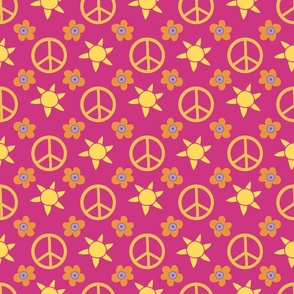 Hippie pacifist seamless pattern